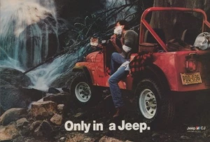 1984 Jeep CJ - Waterfall, Guy Shaving, Nature, Arizona - 2 Page Print Ad Photo - Picture 1 of 3