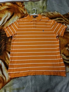 POLO Ralph Lauren Men's XXL Orange & White Striped Shirt Tennessee Vols Color - Bild 1 von 6