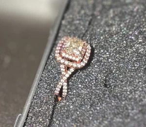Rose Gold Plated Sterling Silver Ring 925 With Moissanite Stones - Picture 1 of 9
