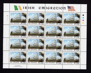 Ireland 1168 Irish Immigration Joint Issue stamp Sheet MNH 1999 - Picture 1 of 2