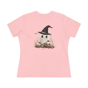 T-shirt donna Ghost Halloween, costume spaventoso spettrale vestito festa, ottobre - Foto 1 di 5