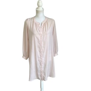 Xirena Hemdblusenkleid Baby Rosa Langarm Button Down Größe S - Bild 1 von 6