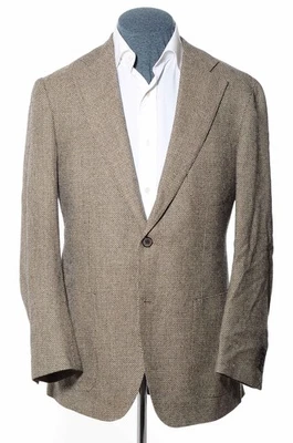 Abrigo deportivo 44R Suitsupply Hudson marrón ojo de pájaro lino/seda/lana parche-bolsillos 54 Foto 1 de 4