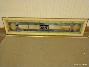 MASSIVE Antique 6FT VICTORIAN 2926 STAINED LEADED GLASS TRANSOM LARGE 72" x 17" - Picture 1 of 11