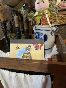 Folk Art Cat Painting The Tabby “Tab-Bee” - Picture 1 of 2