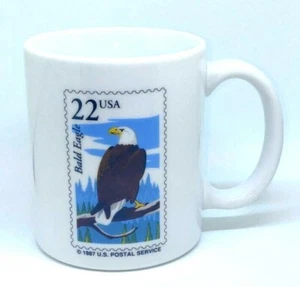Taza de café taza de café taza de café de 22 centavos servicio postal de colección servicio postal águila calva - Imagen 1 de 2