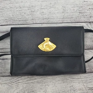 VTG Stop Sac Accessories Beatrice BONGIBAULT Crossbody Black Wallet Clutch - Picture 1 of 10