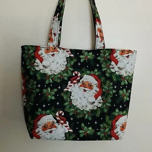 Bolso Cartera Hecho a Mano Navidad Alegre Papá Noel en Corona - Imagen 1 de 1