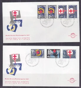 NETHERLANDS, 1987 Red Cross set of 3 & Booklet pane, First Day covers. - Picture 1 of 1