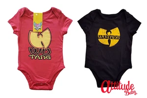 Wu Tang Clan Kids Baby Grows-Wu Tang Clan Logo-Official-Rock Band Baby Bodysuits - Picture 1 of 15