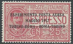 1917 REGNO POSTA AEREA VOLO ROMA TORINO MNH ** - RF27-7 - Picture 1 of 1