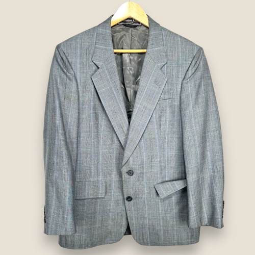 Christian Dior Cappotto Sportivo Blazer Uomo 40R Grigio Check Lana 2 Btn Bassa Umidità