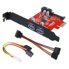 Inateck PCI-E to USB 3.0 2-Port PCI Express Card and 15-Pin Power Connector, USB