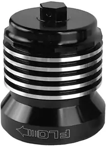 PCRACING - PCS1B - FLO REUSUABLE OIL FILTER BLACK/POLISHED FINS - Picture 1 of 1