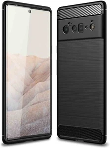 Pour GOOGLE PIXEL 6 COQUE NOIR FIBRE DE CARBONE SILICONE ETUI HOUSSE ANTICHOC - Photo 1 sur 7
