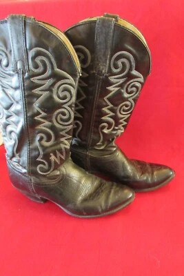 BOTAS VAQUERAS VINTAGE WRANGLER CUERO NEGRO - TALLA 9M Foto 1 de 4