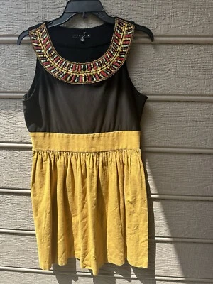 Vestido corto para mujer Tiana B negro y dorado colorido sin mangas talla 12P Foto 1 de 2