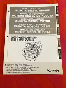 Kubota D1403/1503/1703-E V1903-E V2203- DI-B Diesel Engine Operators Manual - Picture 1 of 4