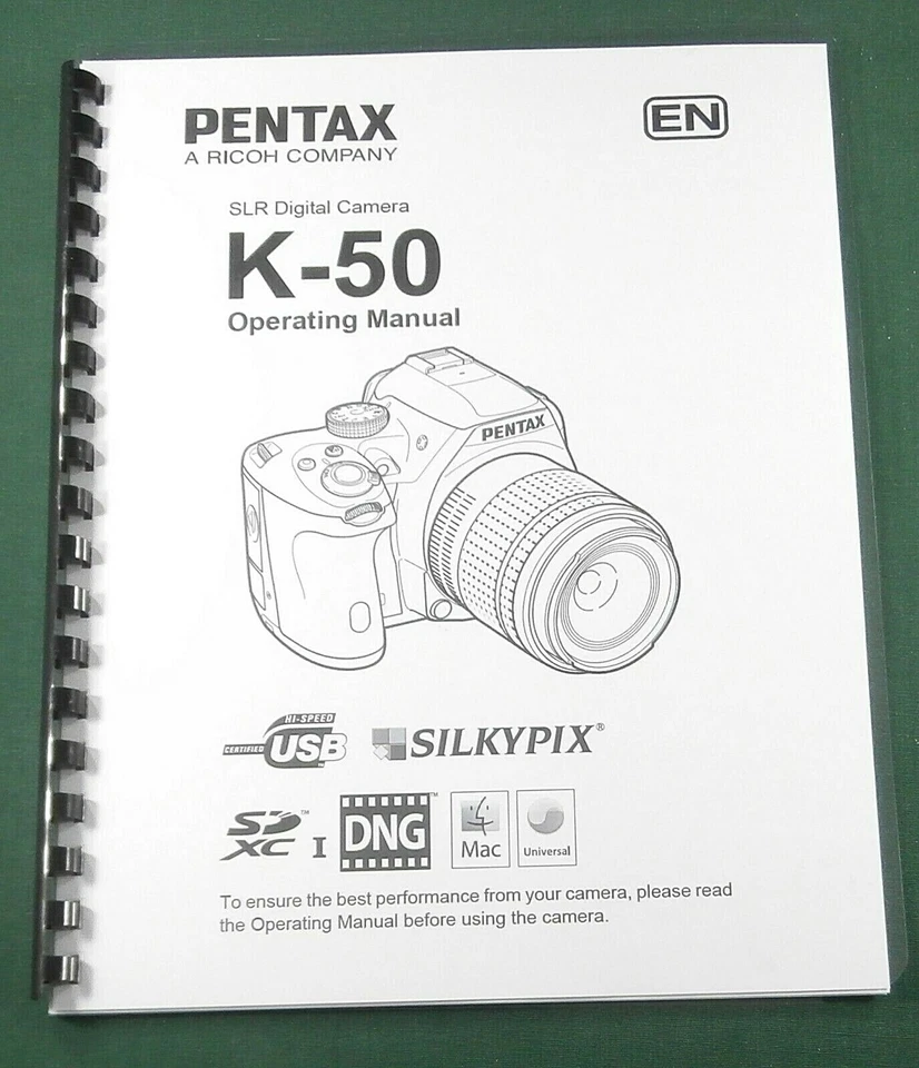 Pentax K-50 Operating Manual: 300 Pages & Protective Covers! - Image 1 of 1