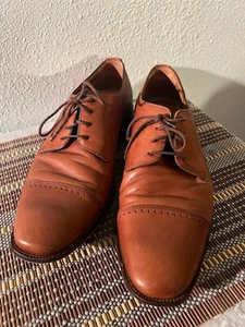 Johnson and Murphy Herren Hellbraun Schuhe Kappe Zehe Derby Stil Größe 10 M - Bild 1 von 14