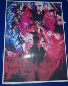 Doctor Strange cast x3 laminated autograph print - Picture 1 of 1