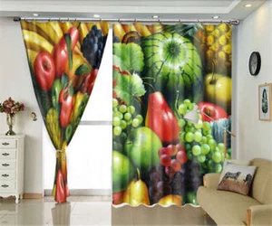 Watermelon Pineapple 3D Curtains Blockout Photo Printing Curtains Drape Fabric - Picture 1 of 12
