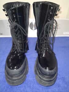 Used Bershka Woman's Black Boot Size EU 38 US 8 *Please Read Full Description