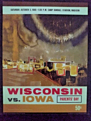 Vintage Wisconsin Badgers College Football Game Day Program Poster 11" x 14" Cover