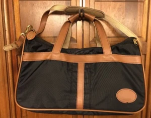 Boyt Runaways Bag Black Nylon Brown Leather Duffle Weekender Carry-On US Made 18 - Picture 1 of 12