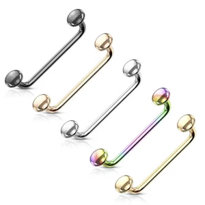Flat Disc Ends 90 Degree Bent Staple Barbells for Surface and Snake Eye Tongue P - Picture 1 of 6