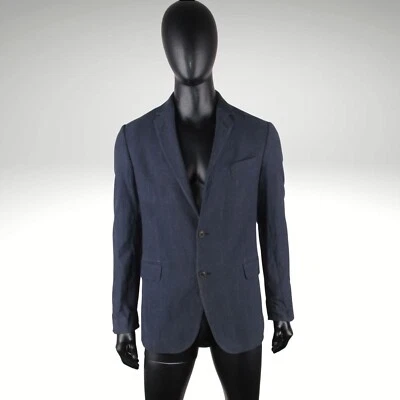 GANT хлопок льна мужчин синий Herringbone костюм куртка Sport пальто sz 50 тонкий - Изображение 1 из 4