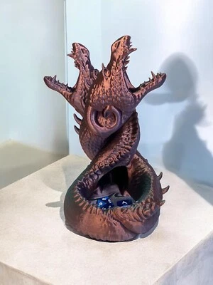 Dueling Dragons Dice Tower, Dungeons and Dragons Dice Roller, 3D Printed, Dragon - Image 1 of 4