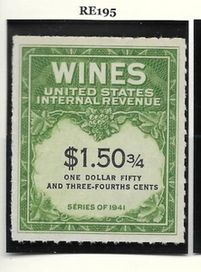 Wine Stamps RE195 mint, RE196 mint and used - Picture 1 of 2