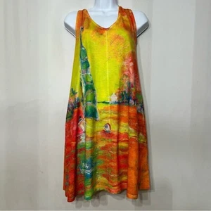 Leoma Lovegrove Dress Sailboat Wearable Art Summer Colorful Nautical Pockets M - Picture 1 of 7