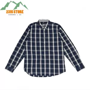 Camisa informal DKNY Jeans para hombre azul a cuadros de algodón manga larga con botones talla L - Imagen 1 de 4
