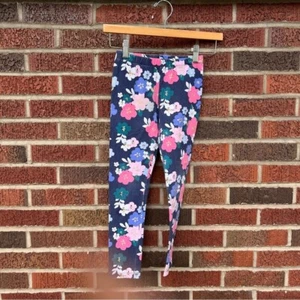 Gymboree Navy Blue and Pink Floral Leggings - Picture 1 of 3