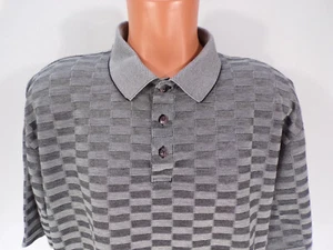 Daniel Gray Golf Polo Shirt Mens XXL S/S Geometric Black Silver Gray Cotton E24 - Picture 1 of 8