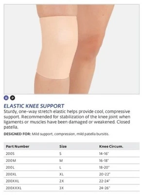 Bell-Horn Large Elastic Knee Support Beige — 第 1/4 张图片