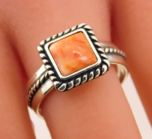 Carolyn Pollack Relios 925 Sterling Silver Square Spiney Oyster Ring SZ 9 - Picture 1 of 11