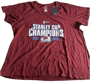 Colorado Avalanche T Shirt Women’s 2XL Short Sleeve Stanley Cup Champions - Picture 1 of 3