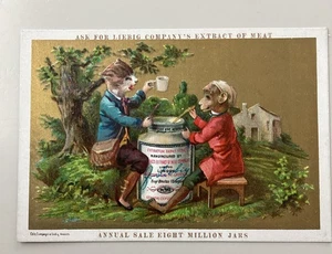 CATO RARO EXTRACTO DE CARNE LOVEG ANTROPOMÓRFICO VINTAGE TARJETA COMERCIAL GATITO MONO - Imagen 1 de 3