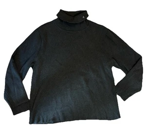 Ralph Lauren Sweater Womens XL Black Ribbed Knit Pullover Crewneck LRL EUC - Picture 1 of 7