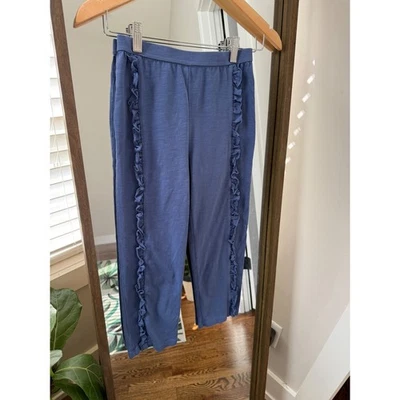 Pantalones informales tejidos con volantes azules para niñas Matilda Jane talla 8 cintura elástica usados en excelente estado Foto 1 de 4