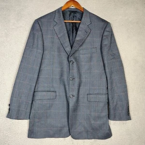 Burberry Blazer Men's 36 Blue Herringbone 100% Wool Three-Button Sport Coat - Picture 1 of 19
