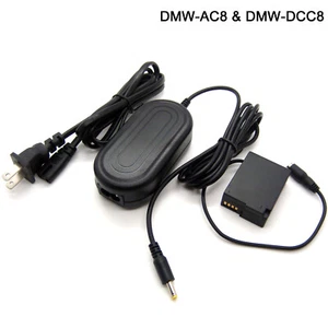 AC Adapter +DMW-DCC8 DC Coupler For Panasonic Lumix DMC-FZH1 DMC-GH2 K DMC-GX8 H - Picture 1 of 8