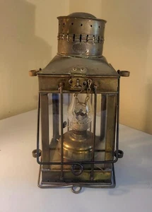 Antique Viking Brass Ship Lantern Nautical Hanging Oil Lamp Maritime Lighting - Picture 1 of 7