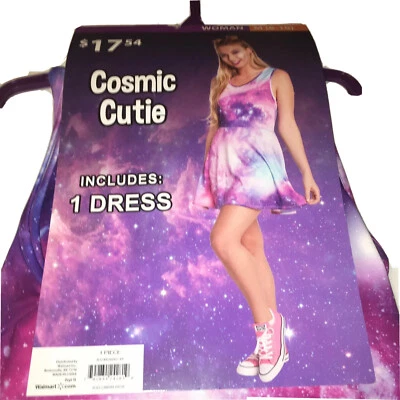Nuevo Disfraz Mujer Mediano 8-10 COSMIC CUTIE Halloween Galaxia Espacio Vestido Foto 1 de 4