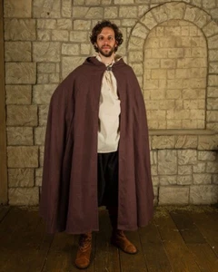 Mytholon Gora Umhang Baumwolle Braun Larp Mittelalter Reenactment #29001 - Imagen 1 de 2