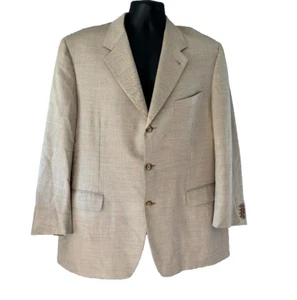 Canali Andrisen Morton Tan Herringbone Lined Sports Coat Jacket Size 56R Pockets - Picture 1 of 18
