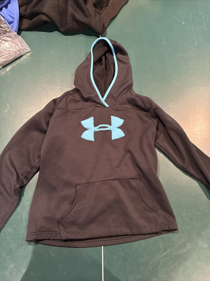 SUDADERA JERSEY CON CAPUCHA UNDER ARMOUR BOYS negra/azul talla M Foto 1 de 1